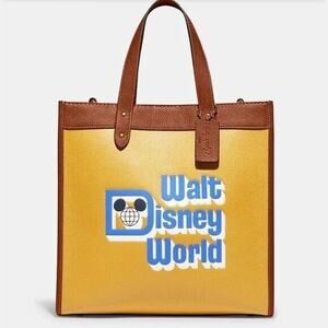Disney X Coach Field Tote With Walt Disney World Motif
